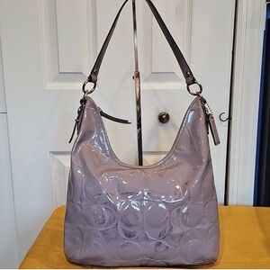 LOWSTART Coach Glossy Purple Shoulder Bag rehab/As-IS Ink transfer